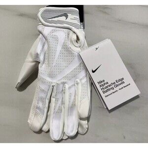 Nike Adult Alpha Huarache Edge Batting Baseball Softball Gloves White Size S